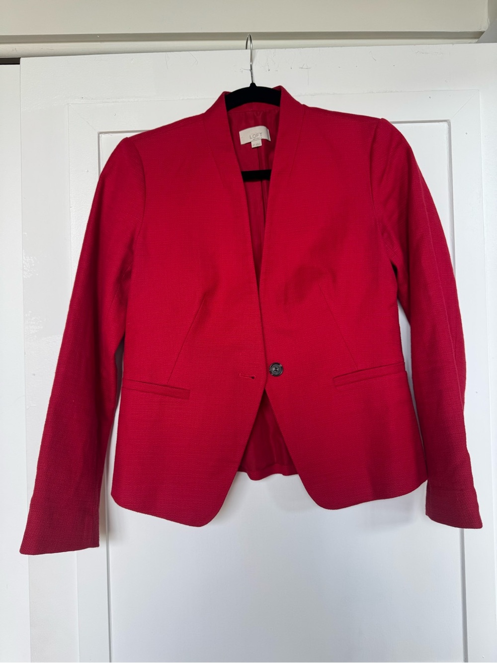 LOFT Red Single-Button Tailored Blazer size 0P